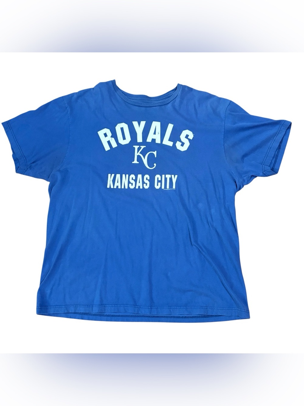 MLB Kansas City Royals Blue Graphic Print Short Sleeve Shirt Mens Size 2XL